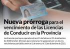 Nueva prórroga para el vencimiento de las Licencias de Conducir en la Provincia⠀