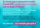 Si perdiste o no llegó tu turno de la vacuna?