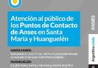 Atención al público de los Puntos de Contacto de Anses en Santa María y Huanguelén