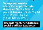 Anses Mas Cerca de la Gente: Se reprogramó la atención en Santa María