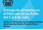 Entrega de alimentos del mes de julio en el Mercado de las Artes
