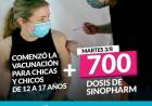 Comenzó la vacunación para menores de 12 a 17 años de edad