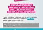 2da dosis libre, mayores de 18 años con comorbilidades y personal de la educación.⠀