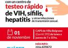 Coronel Suárez contará con un centro de testeo rápido de VIH, sífilis, hepatitis y otras infecciones de transmisión sexual.