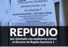 Repudio ante el atentado perpetrado en el domicilio del Director de Región Sanitaria 1
