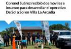 Coronel Suárez recibió dos móviles e insumos para desarrollar el operativo De Sol a Sol en Villa La Arcadia