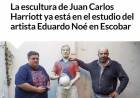 Tras los daños sufridos: la escultura de Juan Carlos Harriott ya está en el estudio del artista Eduardo Noé en Escobar