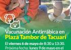 Vacunación antirrábica en Plaza Tambor de Tacuarí