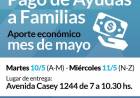 Pago de ayudas a familias del mes de mayo