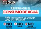 Se solicita restringir el consumo de agua por rotura de cañería de impulsión