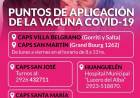 Puntos de aplicación de la vacuna COVID-19