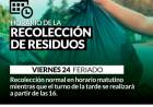 Horario de recolección de residuos Viernes 24 de Marzo