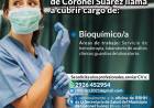 La secretaria de Salud llama a cubrir cargo de: bioquímico/a