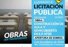 LICITACIÓN PÚBLICA: CONSTRUCCION DE AULA Y SEMICUBIERTO EN E.P. Nº20