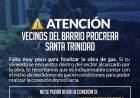 ¡ATENCIÓN VECINOS DE SANTA TRINIDAD – BARRIO PROCREAR!