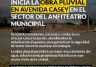 Inicia la obra pluvial en avenida Casey en el sector del Anfiteatro Municipal
