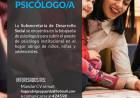 La Subsecretaria de Desarrollo Social se encuentra en la búsqueda de psicologo/a