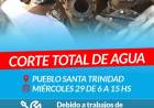 Aviso importante – Corte de agua en Santa Trinidad