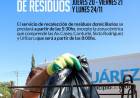 Servicio de recolección de residuos domiciliarios Jueves 20, Viernes 21 y Lunes 24 