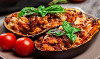 Berenjenas rellenas de pollo