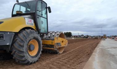 Continúa a buen ritmo la reconstrucción de losas en la rotonda de RN 33 y RP 67