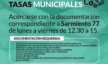 Continúa la renovación de eximición de Tasas Municipales