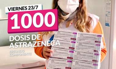 LLEGARON 1000 DOSIS DE ASTRAZENECA