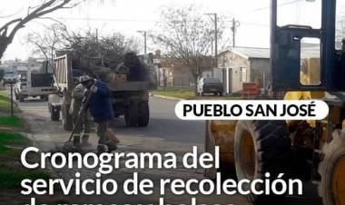 Atención vecinos de Pueblo San José: cronograma del servicio de recolección de ramas y bolsas⠀