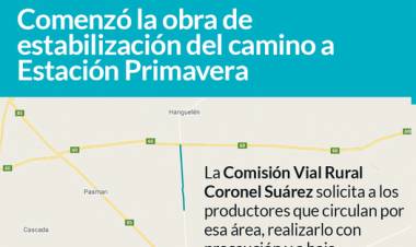  Vialidad Provincia: Comenzó la obra de estabilización del camino a Estación Primavera