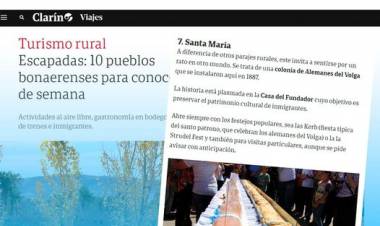 Pueblo Santa María recomendado por “Clarín Viajes” como uno de los 10 mejores lugares para conocer de la provincia