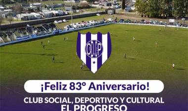Feliz 83° aniversario club Social Deportivo y Cultural El Progreso de Santa María
