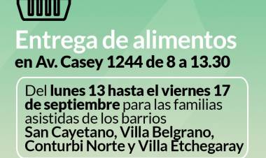 Entrega de alimentos del mes de septiembre