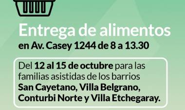 Entrega de alimentos del mes de octubre