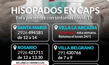 Continúan los hisopados a pacientes con síntomas covid-19 en los CAPS del distrito