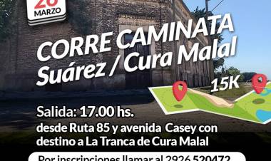 Se viene la “Corre Caminata” Suárez/Cura Malal