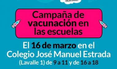 Seguimos vacunando en las escuelas: ahora en el Estrada
