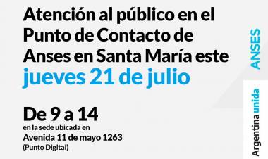 Atención al público en el Punto de Contacto de Anses en Santa María