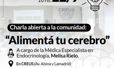Charla abierta a la comunidad: “Alimentá tu cerebro”