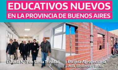 La provincia de Buenos Aires inauguró su edificio escolar número 100 en un programa que incluye:  