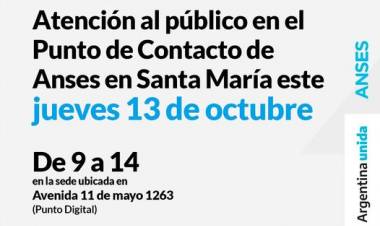Atención al público en el Punto de Contacto de Anses en Santa María
