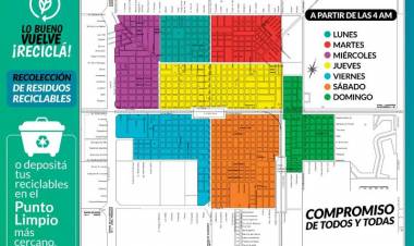 ¿Qué día pasa por tu barrio la recolección diferenciada de residuos reciclables?
