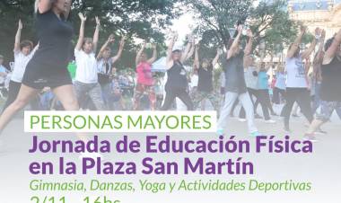 Personas Mayores:  Jornada de Educación Física en la Plaza San Martín