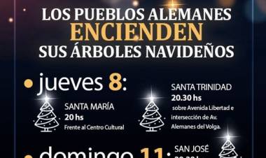 Los Pueblos Alemanes encienden sus árboles navideños