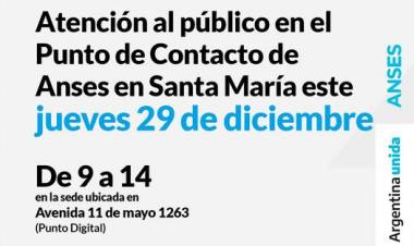 Atención al público en el Punto de Contacto de Anses en Santa María