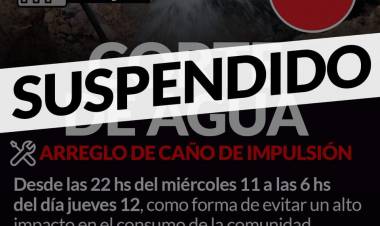 Se suspendió el corte de agua programado para HOY