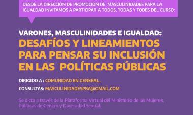 Curso Virtual: “Varones, masculinidades e igualdad: desafíos y lineamientos para pensar su inclusión en las políticas públicas”