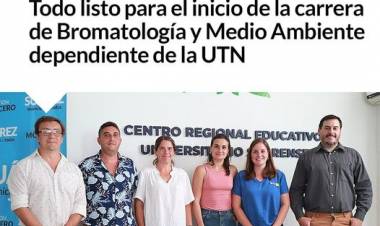 CREUS: Todo listo para el inicio de la carrera de Bromatología y Medio Ambiente dependiente de la UTN