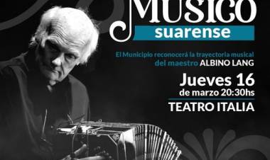 “Día del Músico Suarense”: el Municipio reconocerá la trayectoria musical del maestro Albino Lang