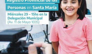 Se inaugura una oficina del Registro Provincial de las Personas en Santa María