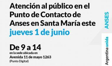 Atención al público en el Punto de Contacto de Anses en Santa María